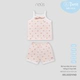 Bộ hai dây kẻ caro hồng in họa tiết Nous NB3S25-SC4-F03-CM-6M