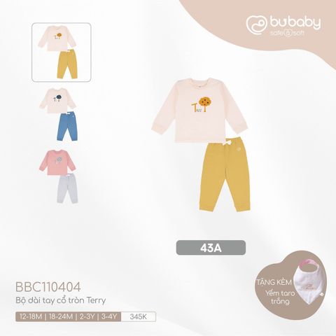 Bộ dài tay Bubaby cổ tròn Terry