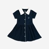 Váy ngắn tay cổ Polo cúc giữa Ponie Bubaby