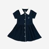 Váy ngắn tay cổ Polo cúc giữa Ponie Bubaby