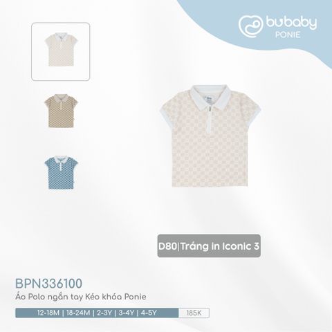 Áo Polo ngắn tay Kéo khóa Ponie Bubaby
