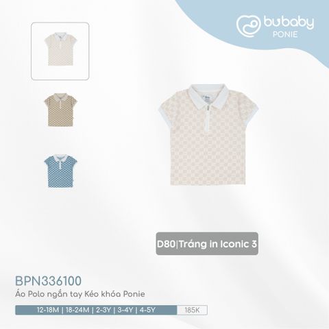 Áo Polo ngắn tay Kéo khóa Ponie Bubaby