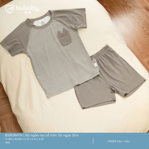 Bộ ngắn tay cổ tròn Túi ngực Siro Bubaby BSR1304TN.03YH16