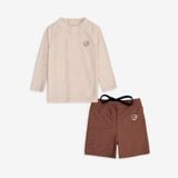 Bộ đồ bơi áo dài tay quần đùi khóa sau Bu Aqua Bubaby