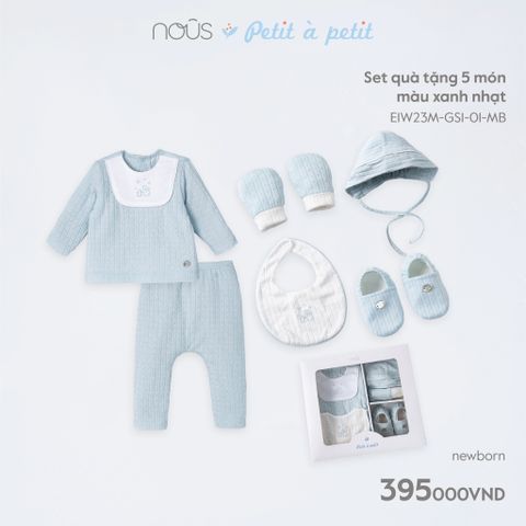 Set quà tặng 5 món màu xanh nhạt Nous