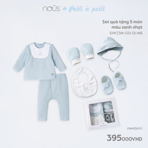 Set quà tặng 5 món màu xanh nhạt Nous