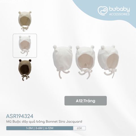 Mũ Buộc dây quả bông Bonnet Siro Jacquard 194324 Bubaby