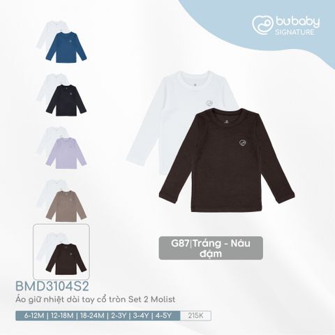 Áo giữ nhiệt dài tay cổ tròn Set 2 Molist 3104S2 Bubaby