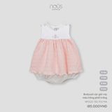 Bodysuit cộc giả váy màu hồng phối trắng Nous NP2S25-TB2-F02-PM-0M