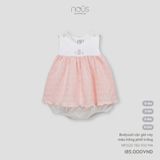 Bodysuit cộc giả váy màu hồng phối trắng Nous NP2S25-TB2-F02-PM-0M