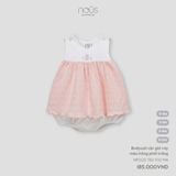 Bodysuit cộc giả váy màu hồng phối trắng Nous NP2S25-TB2-F02-PM-0M