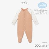 Bộ liền dài tất màu cam phối trắng Nous