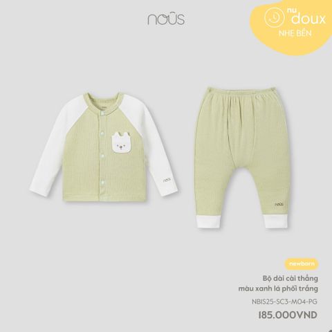Bộ dài cài thẳng màu xanh lá phối trắng NB Nous NB1S25-SC3-M04-PG-NB