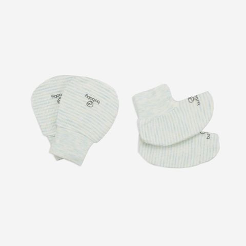 Bao tay bao chân Siro Bubaby - Kẻ blue nhạt C45 - Freesize