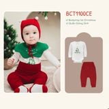 Bộ Body chip dài tay kèm quần cạp cao Miracle Xmas Bubaby BCT1100CE.09MI06