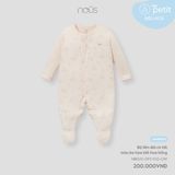 Bộ liền dài có tất màu be họa tiết hoa hồng Nous NB1S25-OP3-F02-OW-NB