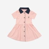 Váy ngắn tay cổ Polo cúc giữa Ponie Bubaby
