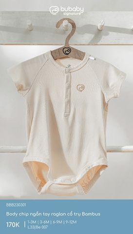 Body chip ngắn tay raglan cổ trụ Bambus Bubaby BBB230301.06MA03