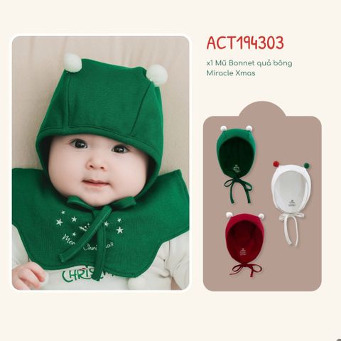 Mũ Bonnet quả bông Miracle Xmas Bubaby ACT194303.M12A49