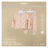 Bộ dài tay cúc giữa Chaang Music - Nốt nhạc cam - 3-6m