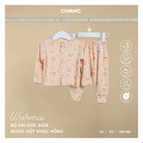 Bộ dài tay cúc giữa Chaang Music - Nốt nhạc cam - 3-6m
