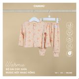 Bộ dài tay cúc giữa Chaang Music - Nốt nhạc cam - 3-6m