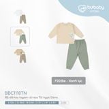 Bộ dài tay raglan cài sau Túi ngực Dona 1110TN Bubaby