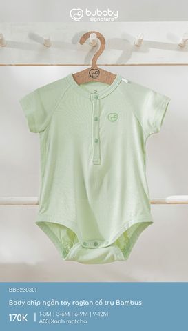 Body chip ngắn tay raglan cổ trụ Bambus Bubaby BBB230301.06MA03