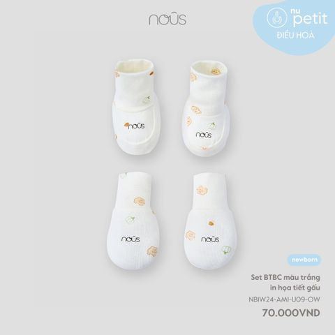 Set BTBC màu trắng in họa tiết gấu Nous NB1W24-AM1-U09-OW-FS