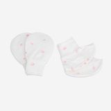 Promo Bao tay bao chân Bambus Signature Bubaby - Trắng in Bubaby Xanh đậm B13 - Freesize