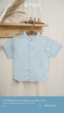 Áo sơ mi ngắn tay cài giữa, cổ tàu BCT330200.03YA51