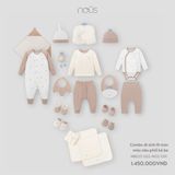 Combo đi sinh 19 món màu nâu phối kẻ be Nous NB1S25-GS2-M02-OW-NB
