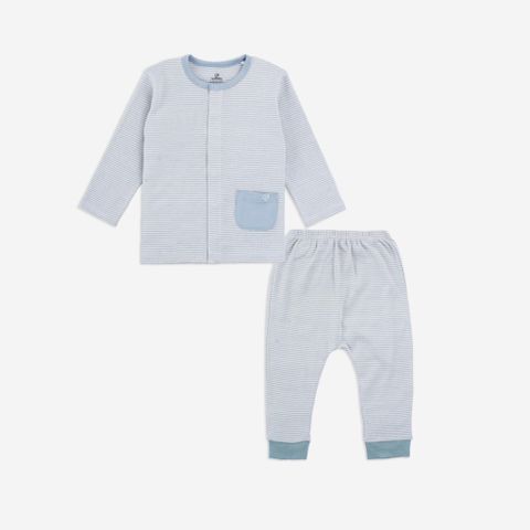 Promo Bộ dài tay cài giữa Bamco Bubaby - Kẻ hồng A86 - 9-12m