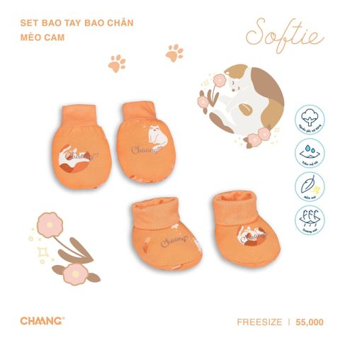 Bao tay bao chân Chaang - mèo cam - Freesize
