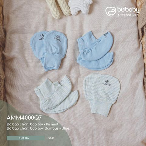 Set 4 bộ bao tay bao chân Q7 Bubaby
