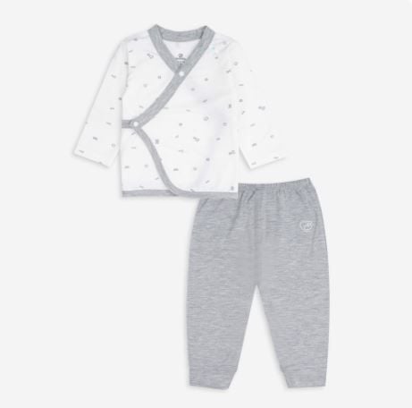 Bộ dài tay cài chéo Bambus Signature Bubaby