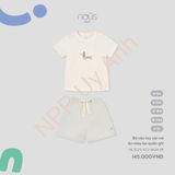 Bộ cộc tay cài vai áo màu be quần ghi Nous NL3S25-SC2-M04-PE-6M