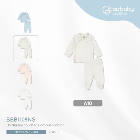 Bộ dài tay cài chéo Bambus Iconic 1 Bubaby