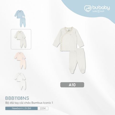 Bộ dài tay cài chéo Bambus Iconic 1 Bubaby