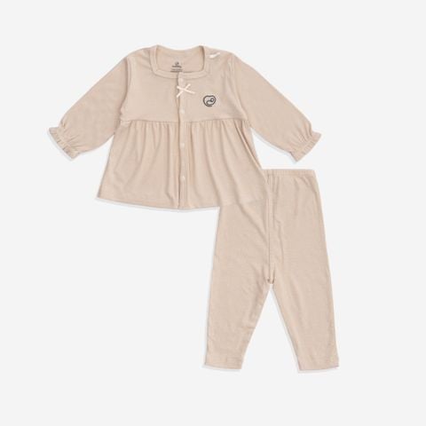 Bộ dài tay Bubaby cài giữa Siro nhún ngực 110203
