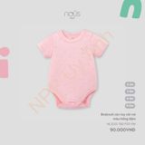 Bodysuit cộc tay cài vai màu hồng đậm Nous NL2S25-TB2-F03-PM-0M