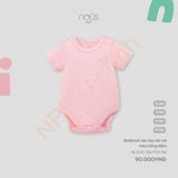 Bodysuit cộc tay cài vai màu hồng đậm Nous NL2S25-TB2-F03-PM-0M