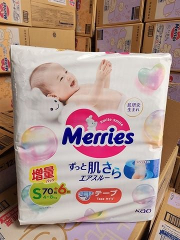 Bỉm tã dán Merries cộng miếng New