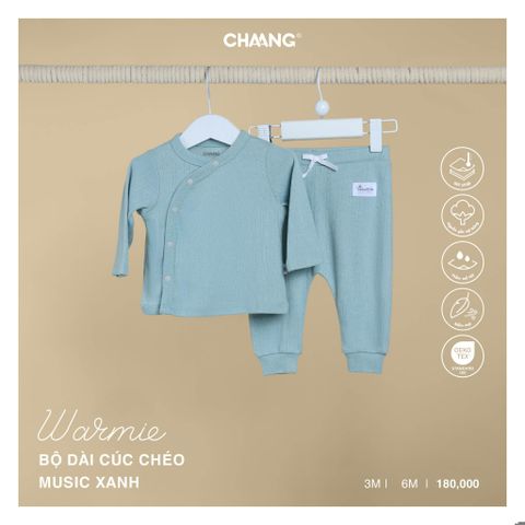 Bộ dài tay cúc chéo Chaang Music - Hồng - 0-3m