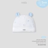Mũ tròn màu trắng in họa tiết phối tai gấu xanh Nous NB1S25-AH1-M03-OW-NB
