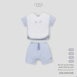 Bộ cộc tay áo trắng quần xanh Nous NP2S25-SC2-M02-PW-0M