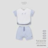 Bộ cộc tay áo trắng quần xanh Nous NP2S25-SC2-M02-PW-0M
