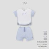Bộ cộc tay áo trắng quần xanh Nous NP2S25-SC2-M02-PW-0M