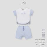 Bộ cộc tay áo trắng quần xanh Nous NP2S25-SC2-M02-PW-0M