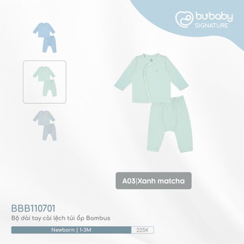 Bộ dài tay cài lệch túi ốp Bambus Bubaby BBB110701.0NBA01